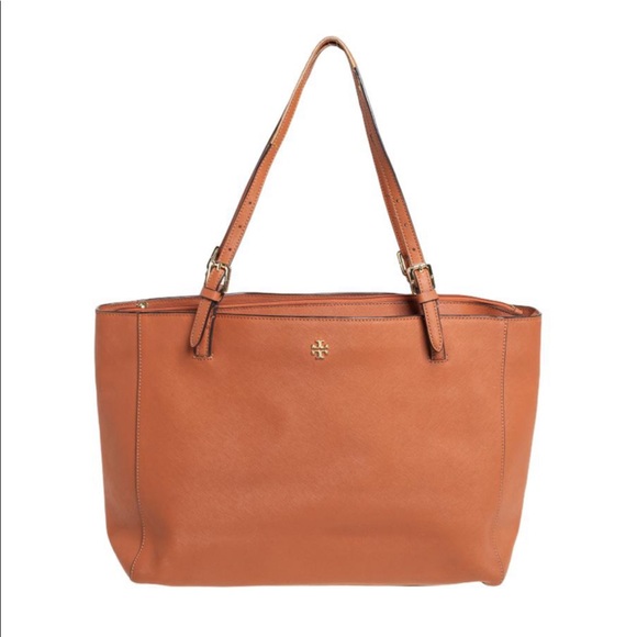 Tory Burch Handbags - TORY BURCH large York Buckle Tote Brown Leather oversized handbag purse bag big